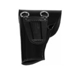 Boston Leather® 5030 Honor Guard Flap Holster Black Clarino with gold button back