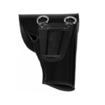 Boston Leather® 5030 Honor Guard Flap Holster Black Clarino with gold button back