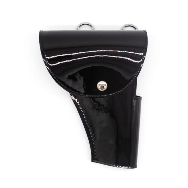 Boston Leather® 5030 Honor Guard Flap Holster Black Clarino with silver button