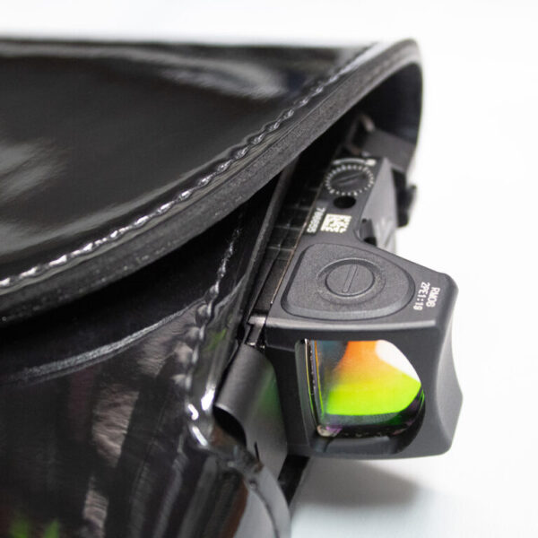 Boston Leather® 5030 Honor Guard Flap Holster Black Clarino with gold button
