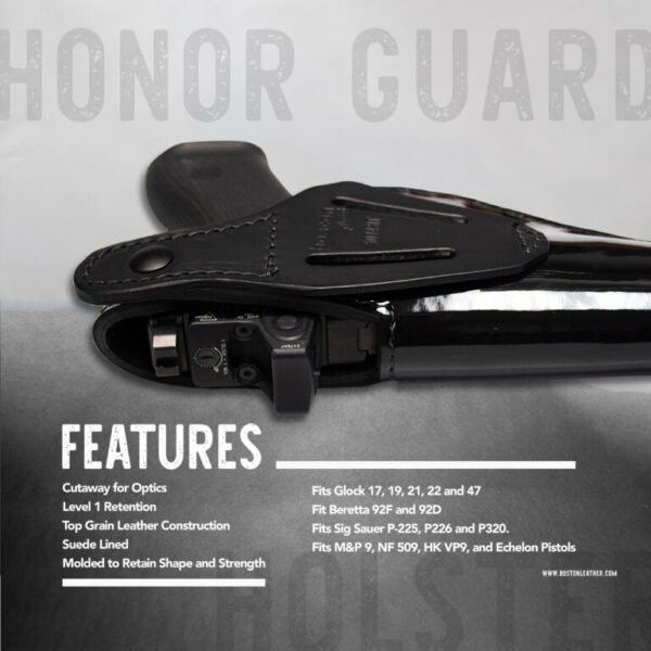 Boston Leather® 5034 Guardian Hi-Ride Holster black Clarino