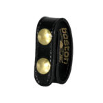 Boston Leather® 3/4″ Belt Keeper black clarino with gold snap