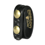 Boston Leather® 3/4″ Belt Keeper black basketweave with gold snap
