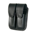 Boston Leather® 5601 Double Stack Magazine Holder Black Plain hidden snap