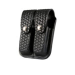 Boston Leather® 5601 Double Stack Magazine Holder Black basketweave