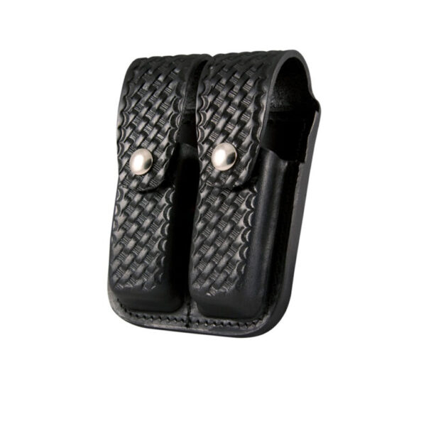 Boston Leather® 5601 Double Stack Magazine Holder Black basketweave