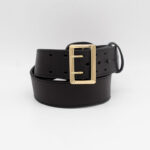 Boston Leather 6501 – 2.25″ Fully Lined Sam Brown Duty Belt Plain black gold buckle