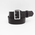 Boston Leather 6501 – 2.25″ Fully Lined Sam Brown Duty Belt Plain black silver buckle