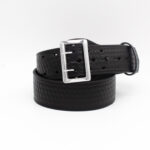 Boston Leather 6501 – 2.25″ Fully Lined Sam Brown Duty Belt Basketweave Black w/ silver buckle