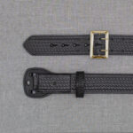 Boston Leather 6501 – 2.25″ Fully Lined Sam Brown Duty Belt Basketweave Black w/ gold buckle