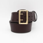 Boston Leather 6501 – 2.25″ Fully Lined Sam Brown Duty Belt Plain brown w/ gold buckle