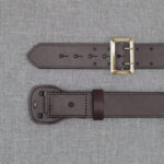 Boston Leather 6501 – 2.25″ Fully Lined Sam Brown Duty Belt Plain brown w/ gold buckle