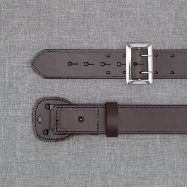 Boston Leather 6501 – 2.25″ Fully Lined Sam Brown Duty Belt Plain brown w/ silver buckle