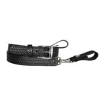 Boston Leather® 6511 Sam Browne Shoulder Strap black basketweave with silver hardware