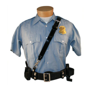 Boston Leather® 6511 Sam Browne Shoulder Strap black with sliver hardware