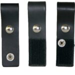 Boston Leather Black Epaulet Mic Holder with Nickel Hardware