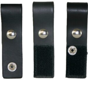 Boston Leather Black Epaulet Mic Holder with Nickel Hardware