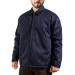 Game Style 1290 navy blue shop jacket with full-zip closure and collar for first responders