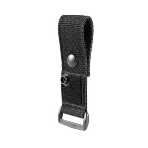 Boston Leather 5478 black nylon epaulet microphone holder with snap closure for police and fire department radio gear