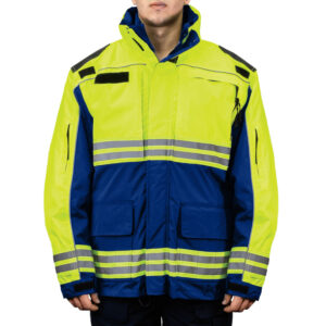 3555 Rescue Jacket – Hi-Vis ANSI Class 2 all-weather 3-in-1 safety parka for first responders red