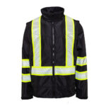 3950 4-in-1 Ripstop Deluxe Safety Parka – premium high-visibility black jacket with reflective striping for first responders