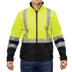 3950 4-in-1 Ripstop Deluxe Safety Parka – premium high-visibility black jacket with reflective striping for first responders