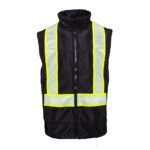 3950 4-in-1 Ripstop Deluxe Safety Parka – premium high-visibility black jacket with reflective striping for first responders