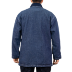 Game Denim Chore Coat 1950 front view with multiple pockets – dark indigo denim ready for custom embroidery, name tapes, and department patches for first responders