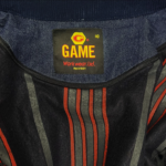 Game Denim Chore Coat 1950 front view with multiple pockets – dark indigo denim ready for custom embroidery, name tapes, and department patches for first responders