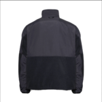 Game 2555 The Hero Jacket black front view fleece jacket with full zip closure and shoulder patch panels