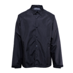 Man wearing a navy 411 Tactical Raid Jacket with snap-front closure and collared design, lightweight duty outerwear for law enforcement and first responders.