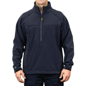 Navy 7650 Tactical Soft Shell quarter-zip pullover with stand-up collar, designed for first responders and tactical professionals.