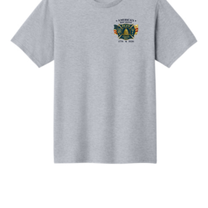 DCFD Engine 18 Truck 7 America’s Birthday 1776-2026 front design on gray t-shirt